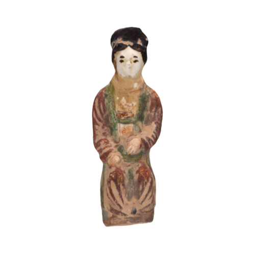 加彩女坐俑
