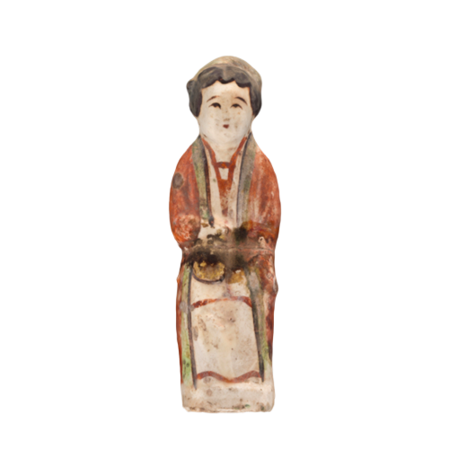 加彩女坐俑